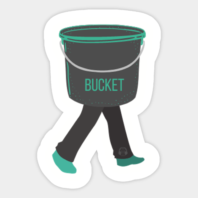 Walking Bucket Basketball Sticker TeePublic